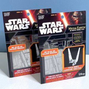 Lot 2 NEW Fascinations Star Wars Metal Earth Kit Kylo Ren Command Shuttle‎ Ship